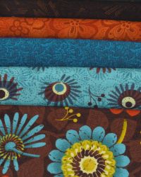 3532  Brun turkis blomst 